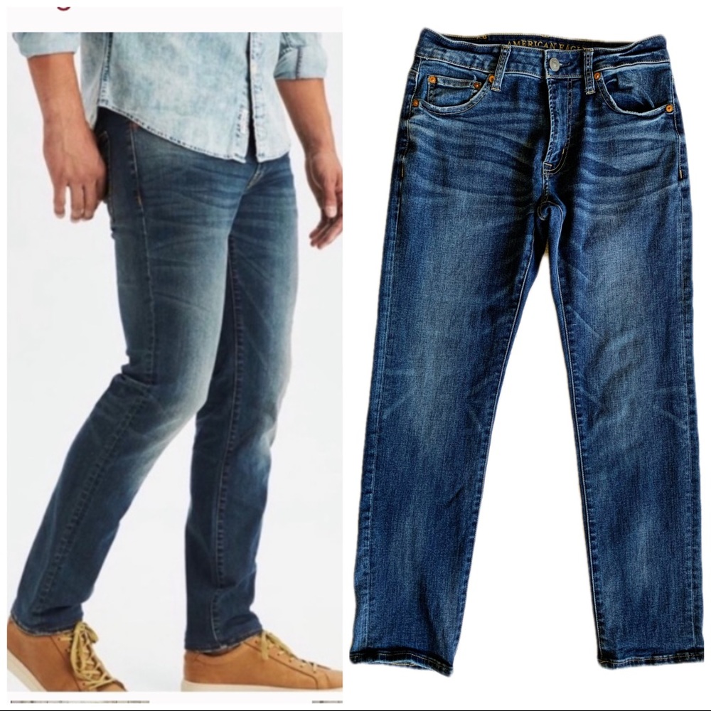 American Eagle Outfitters Slim Straight Extreme Flex medium Wash Jeans 30x30